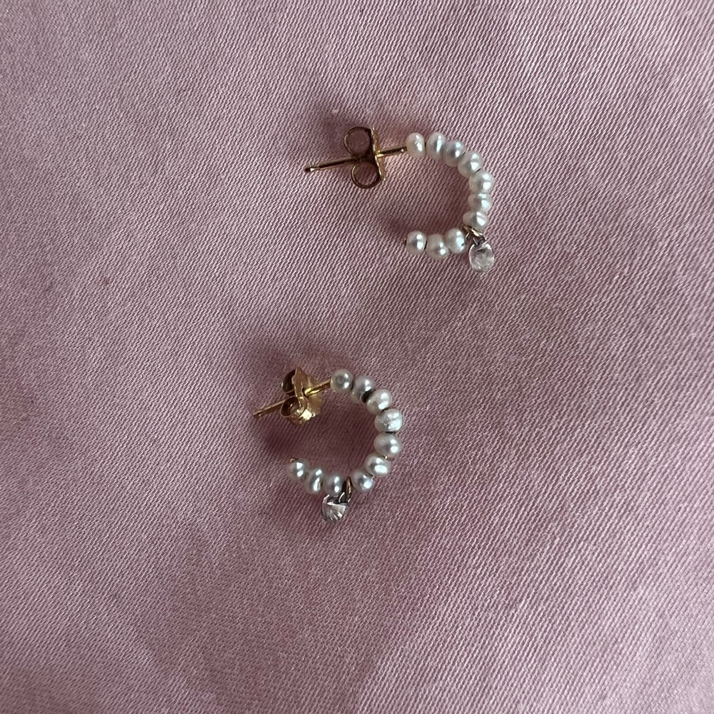 RARE Catbird Supreme Baby Pearl and Diamond Earrings